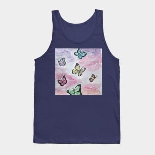 Colorful pastel butterflies Tank Top